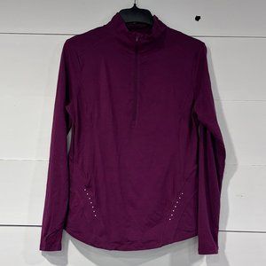 Avia Running Shirt Reflective Marks Thumbholes Pockets Stretch L